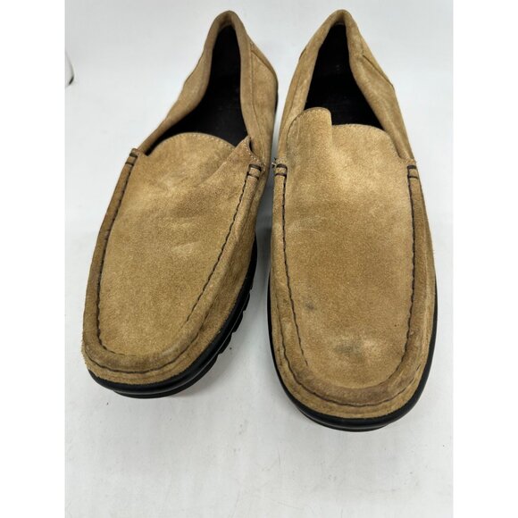 Coach Aianna sz 6B Women's Tan Suede Slip-On Loafers Made Italy Black Soles - Picture 5 of 10